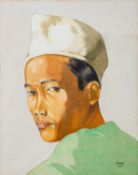 Rupert Pease (British 1906 - 1945) Portrait of a man 'Ahmad' Watercolour 31 x 25cm Signed lower