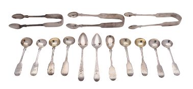 A collection of Exeter silver small flatware, various mainly 19th century makers, mainly initialled,