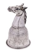 A German silver horse head stirrup cup by L. Neresheimer & Co.