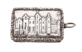 An early Victorian silver 'castle' top vinaigrette by Edward Smith, Birmingham 1842,