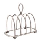 A Victorian silver toast rack by Hukin & Heath (John Thomas Heath & John Hartshorne Middleton),