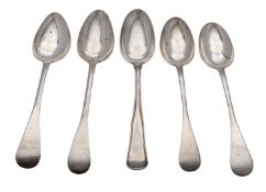 A pair of George IV silver Old English pattern table spoons by David Phillips,