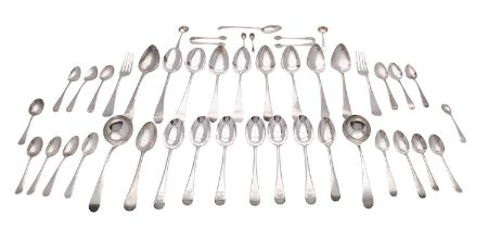 A mixed collection of silver Old English pattern flatware,