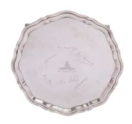 [Military Interest] A George VI silver salver by William Bruford & Son, London 1940,