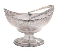 A George III silver swing-handled sugar basket by Peter and Ann Bateman, London 1793,