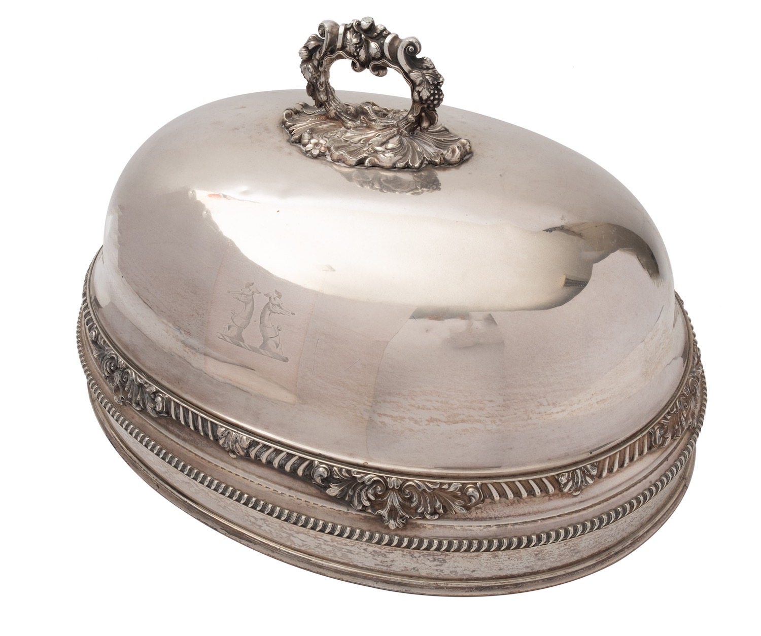 A large George IV Old Sheffield plated meat dome by Dan Holy, Parker & Co, Mulberry Street, - Image 3 of 3