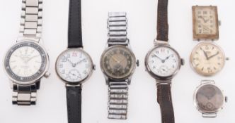 Seven gentlemen's wristwatches Seiko, a Sportsmatic Silverwave wristwatch model number 69799,