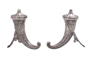 A pair of Norwegian silver novelty pepperettes by Magnus Aase (1876-1953)., .