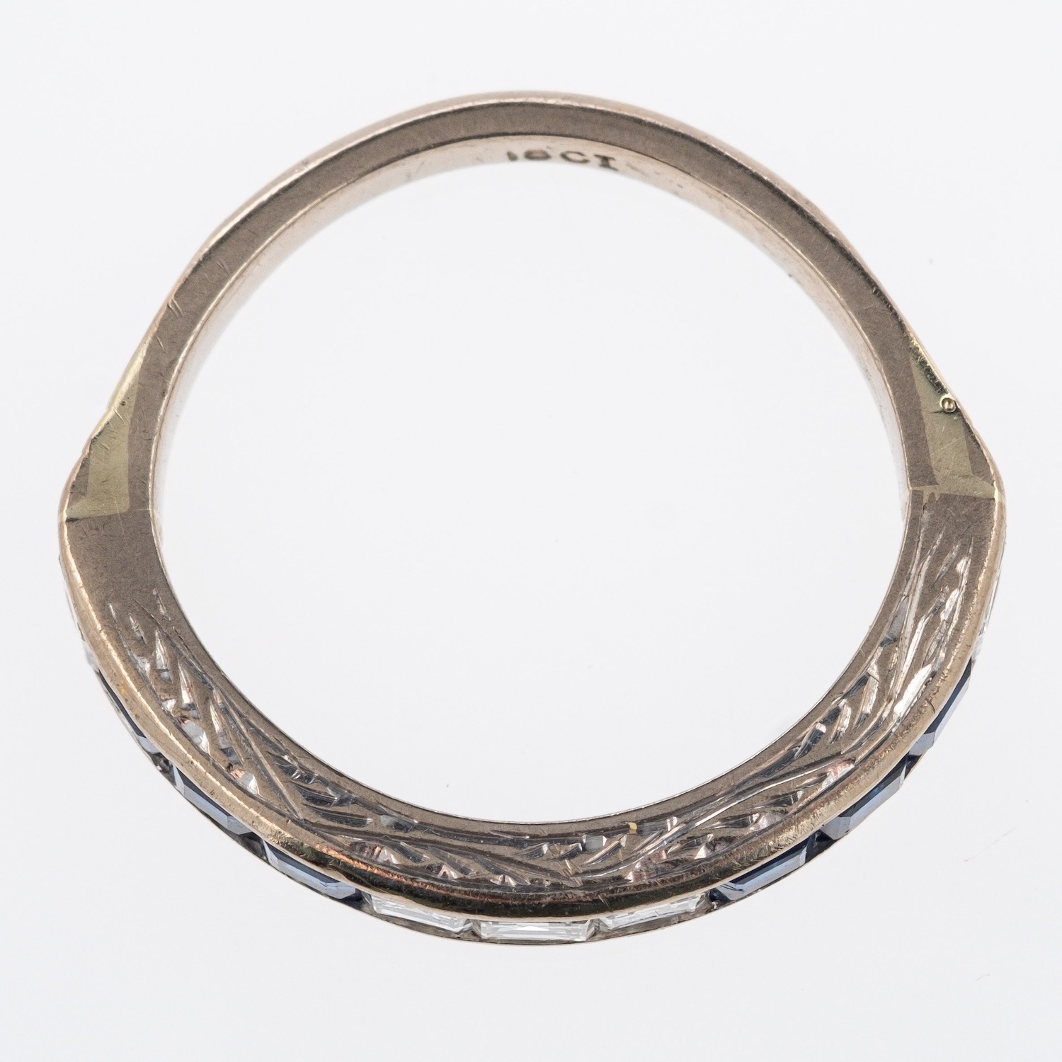 A sapphire & diamond set eternity ring, - Image 2 of 2
