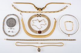 A group of 1980's costume jewellery including a Fracesca Romano necklace with ametrine,