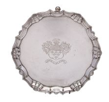 A George II silver small salver by Robert Abercromby, London 1742,