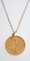A Victoria gold sovereign coin 1894, in pendant mount,