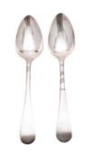A pair of George III Old English pattern tablespoons by Charles Dalgleish, Edinburgh 1814, 115g, (3.