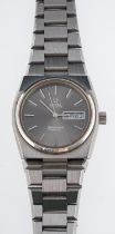 Omega Seamaster Cosmic a gentleman's 1970s wristwatch the grey dial with raised baton numerals,