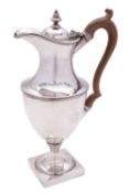 A George III silver vase shaped hot water pot by Stephen Adams II, London 1808,