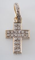 A diamond set crucifix pendant, total estimated diamond weight ca. 0.