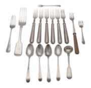 A small collection of silver flatware, various dates and makers,