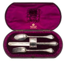 A Victorian silver four-piece christening set by Holland, Son & Slater, London 1883,