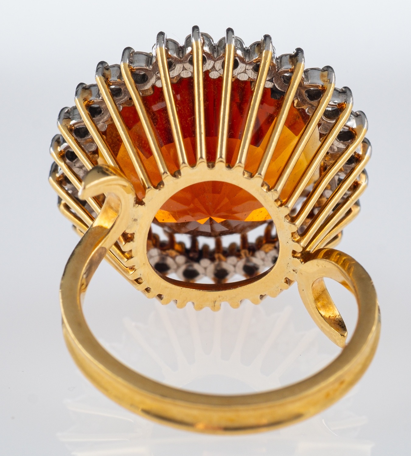 A Vintage Madeira citrine cocktail ring, the central stone of red to orange colour, - Image 3 of 3