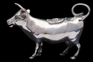 A German silver cow creamer, pseudo marks, probably Hanau, import marked for Chester 1908,