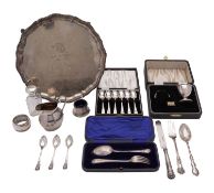 A collection of silver, mainly 20th century,