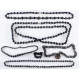 Whitby jet necklace, an interesting jet imitation necklace, possibly, horn,