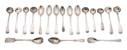 A collection of silver tea and other small spoons,