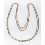 An antique gold belcher guard chain, 9ct, length 160cm Condition Report , weight 19.