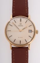 Omega De Ville Automatic a 9ct gold gentleman's wristwatch the cream dial with raised baton