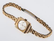 Majex Incabloc a lady's gold wristwatch with the movement stamped Swiss Made,