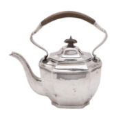 A George V silver tea kettle by J. Parkes Co.