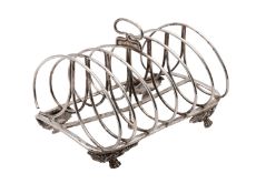 A George IV silver six division toast rack by Charles Fox II, London 1826,