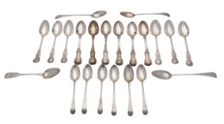 A set of six Scottish provincial silver old English pattern teaspoons by Natheniel Gillet (maker's