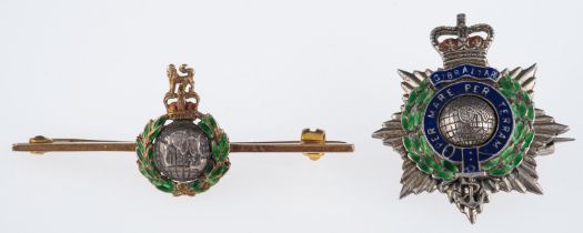 A military sweetheart brooch and tie pin for the Royal Marines,