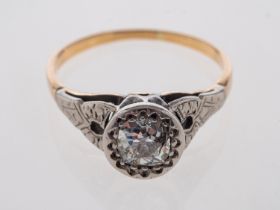 A diamond single stone ring, the old cut diamond, estimated to weigh 0.