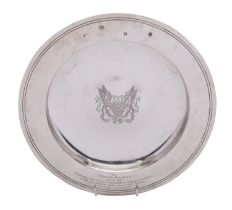A Elizabeth II silver Armada dish by Mappin and Webb, London 1961, of circular dished form,