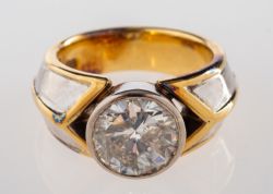A diamond single stone ring, the brilliant cut diamond, estimated to weigh 2.