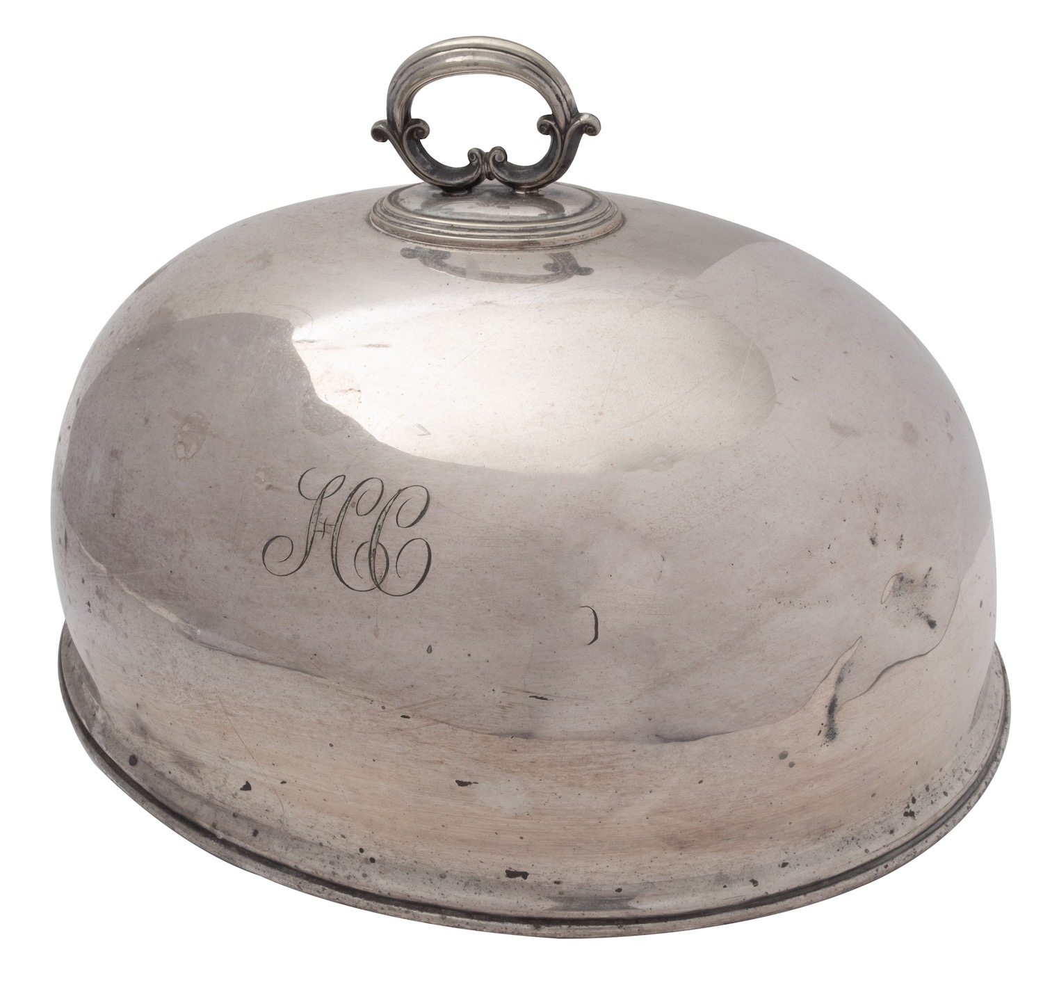 A large George IV Old Sheffield plated meat dome by Dan Holy, Parker & Co, Mulberry Street, - Image 2 of 3