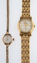 Rotary a 9ct gold lady's cocktail watch with integral 9ct gold bracelet, the case stamped B&S for B.