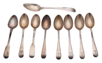 A collection of silver flatware, to include: six silver tea spoons by Joseph Rogders,