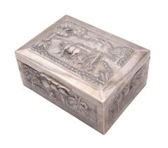 An Indian silver table box, unmarked, Calcutta late 19th century,