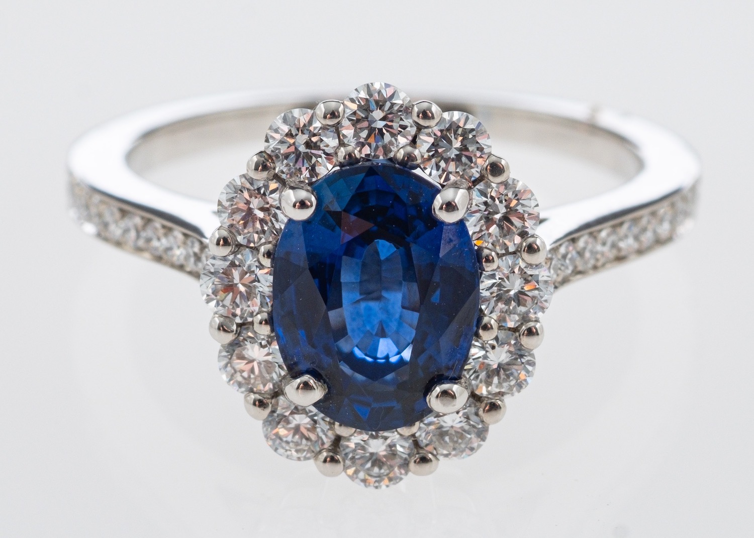 A fine quality Garrards sapphire and diamond ring,