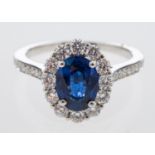 A fine quality Garrards sapphire and diamond ring,