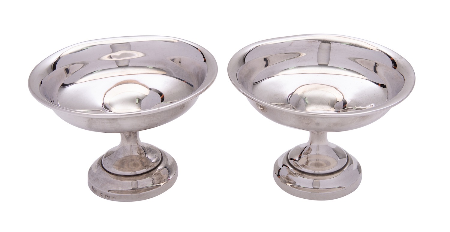 A matched pair of silver sweet stands by M. M. - Image 2 of 2