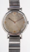 WITHDRAWN Jaeger-LeCoultre a stainless-steel wristwatch the silvered dial with raised dot and