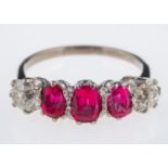 An Art Deco period, ruby and diamond ring,