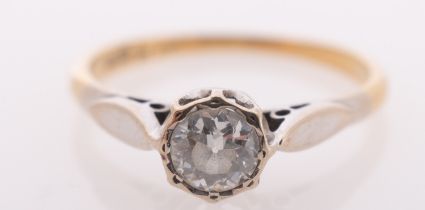 A diamond single stone ring, the old brilliant cut diamond, estimated to weigh 0.