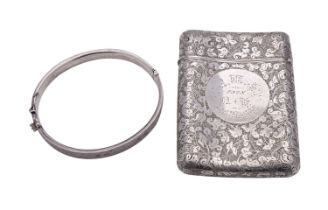 A Victorian silver card case by Sampson Mordan & Co.