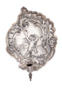 A late Victorian silver wall sconce, maker's mark FW (not traced) over-striking that of another,