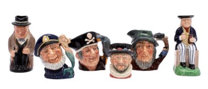 A group of five Royal Doulton character